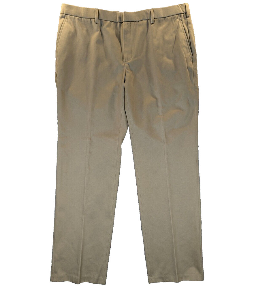 Jos. A. Bank Dress Pants 40x32 Men's Beige Tailored Fit Pleated 100% Cotton