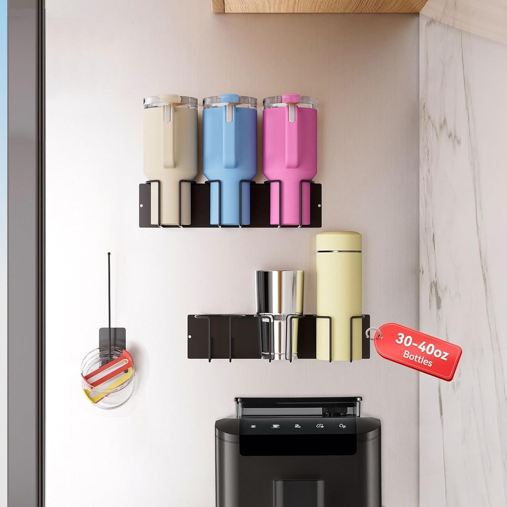 Magnetic Cup Holder Set for Stanley 30/40 oz – 2 Racks & Lid Hook