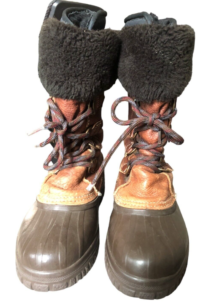 Sorel Women's Size 6 Steel X Shank Boots Hand Crafted Fur Lined Boots Brown