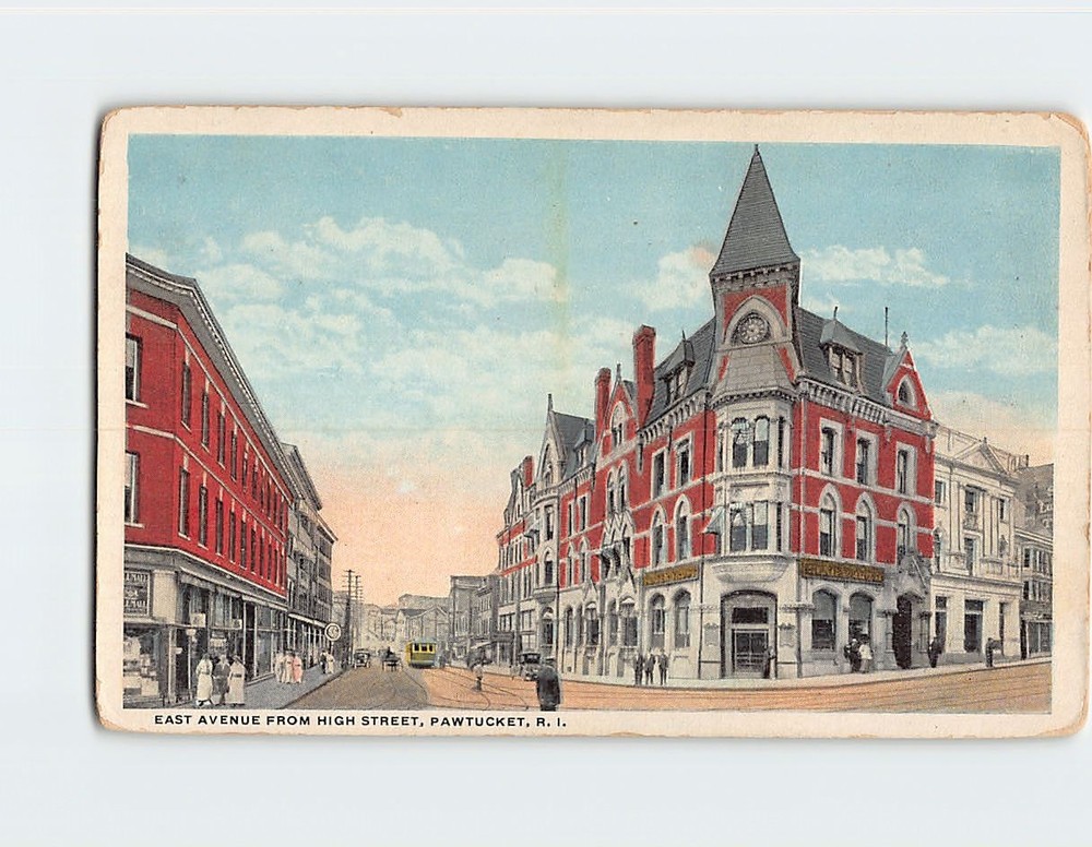 Postcard East Avenue from High Street Pawtucket Rhode Island USA