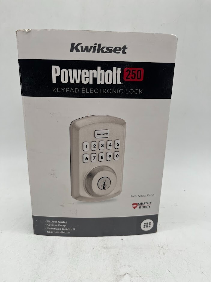 Kwikset 250 10-Button Keypad Electronic Deadbolt in Satin Nickel