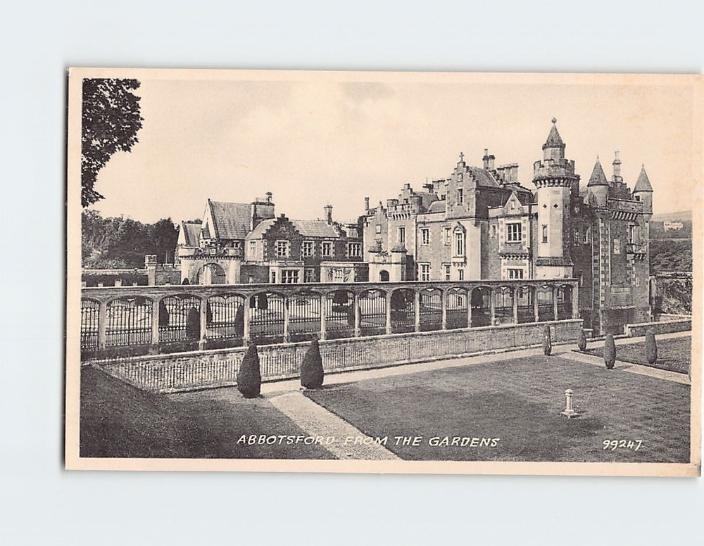 Postcard Abbotsford From The Gardens Melrose Scotland