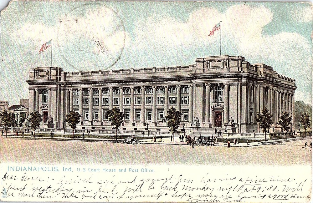 Postcard BUILDING SCENE Indianapolis Indiana IN m/09 AI4955