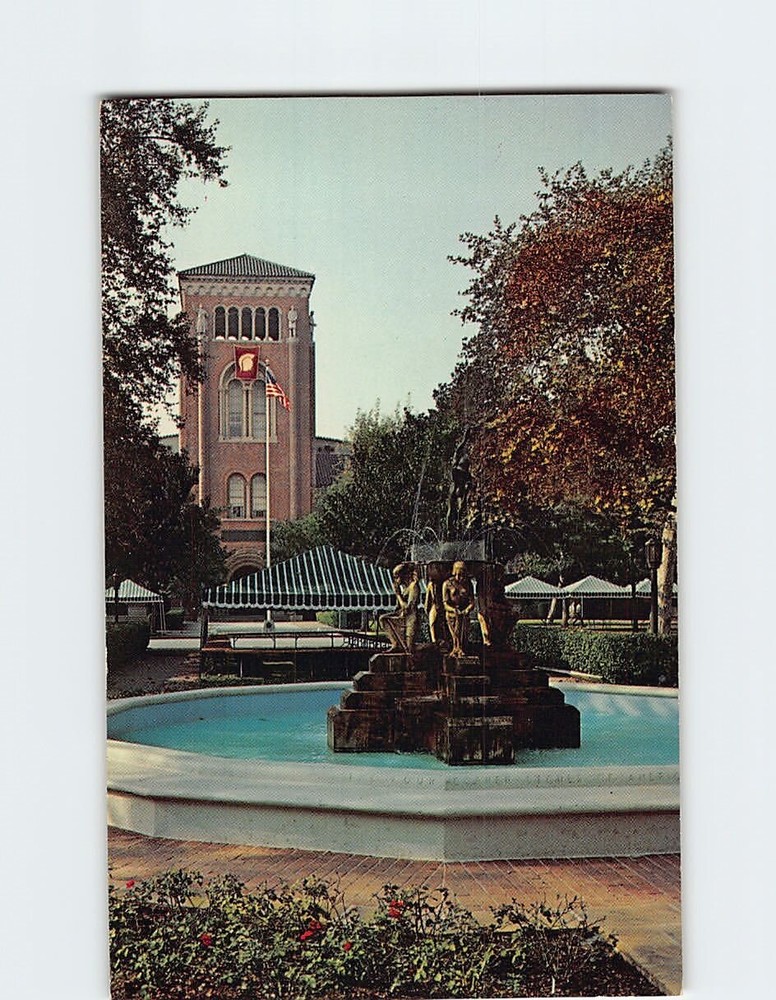 Postcard Kleinsmid Fountain University of Southern California Los Angeles CA USA