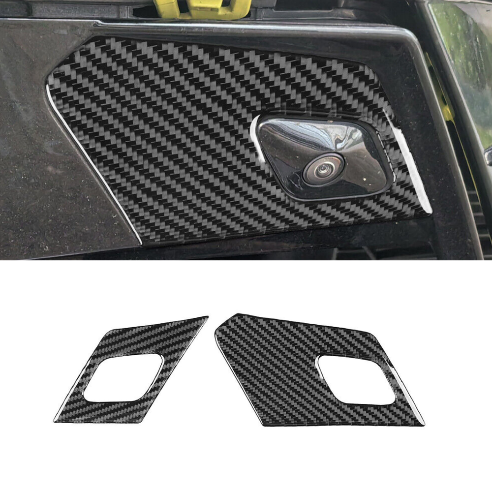 Real Carbon Fiber Door Radar Cover Trim for 2020-24 Chevy Corvette C8 - 2-Piece Set
