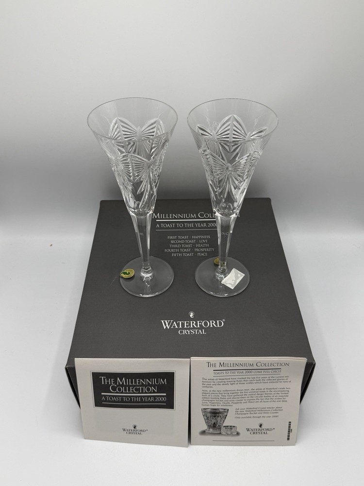Waterford Millennium Champagne Flutes 9