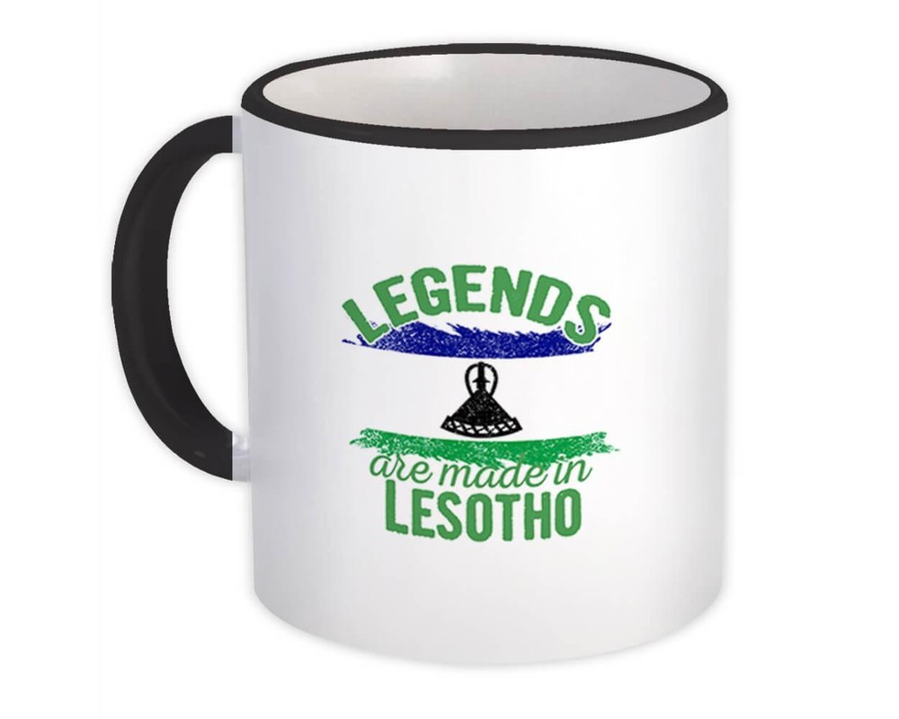 Legends are Made in Lesotho: Gift Mug Flag Lesotho Expat Country