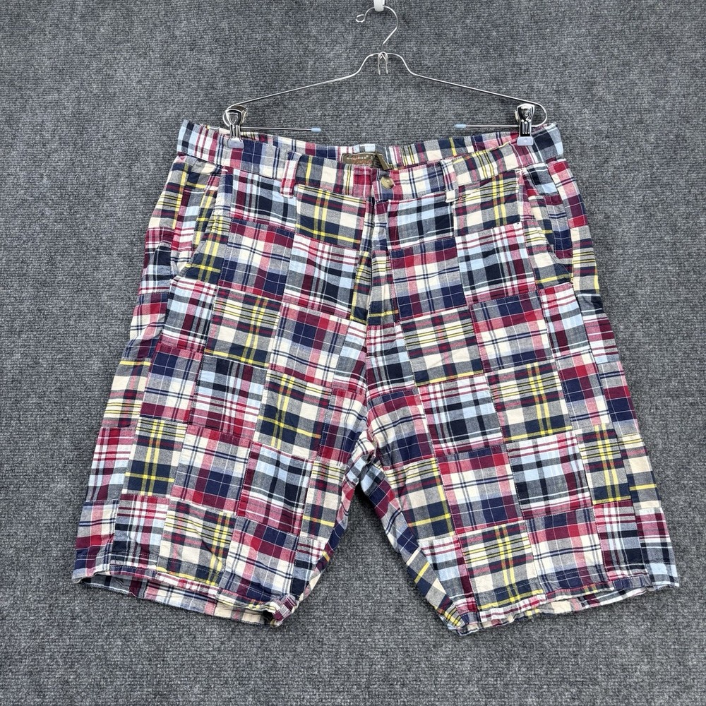 Siegfried Vintage Men’s Madras Plaid Shorts Size 38 Patchwork Golf Preppy