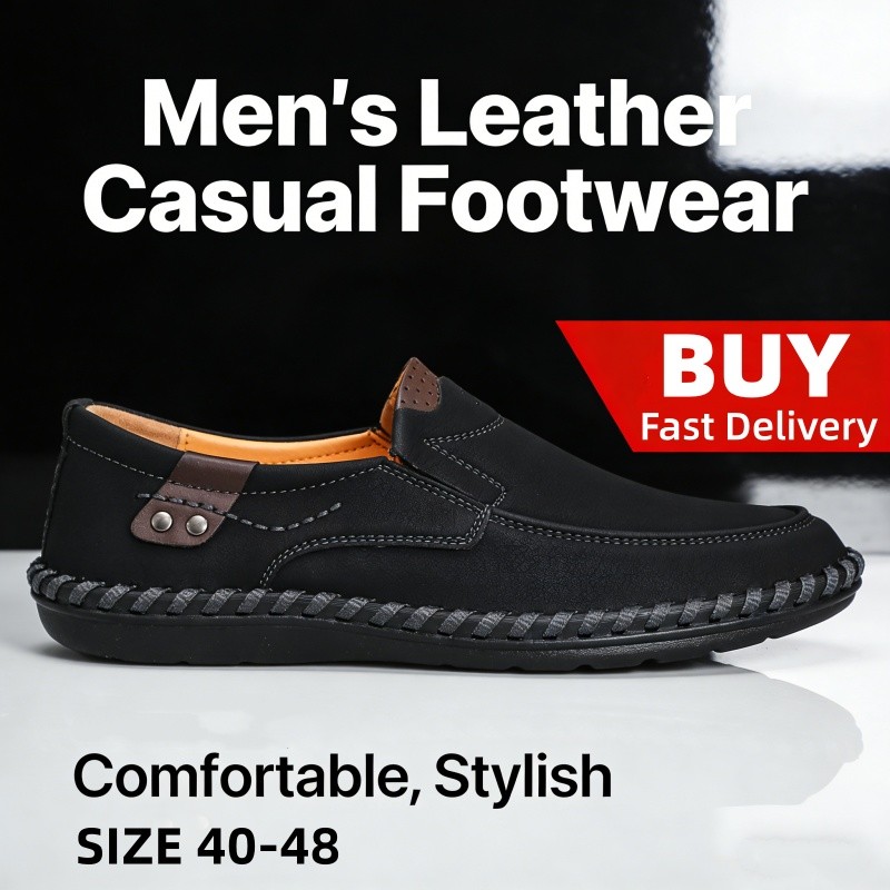 Men's Comfort Loafers Slip-On Synthetic Leather Non-Slip Business Causal EU40-48