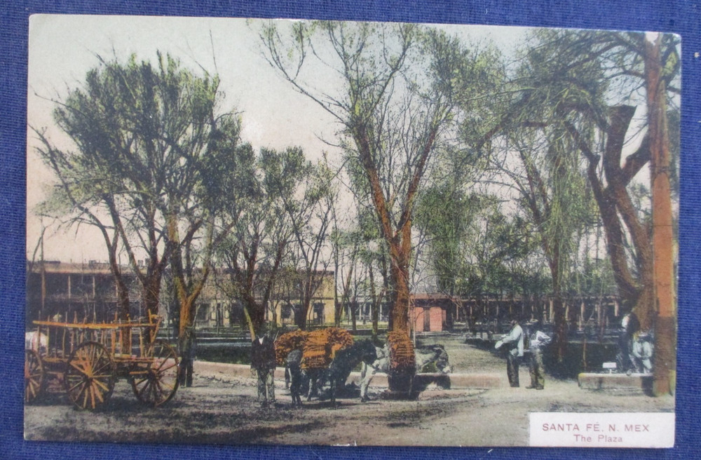 ca1910 Santa Fe New Mexico The Plaza Postcard