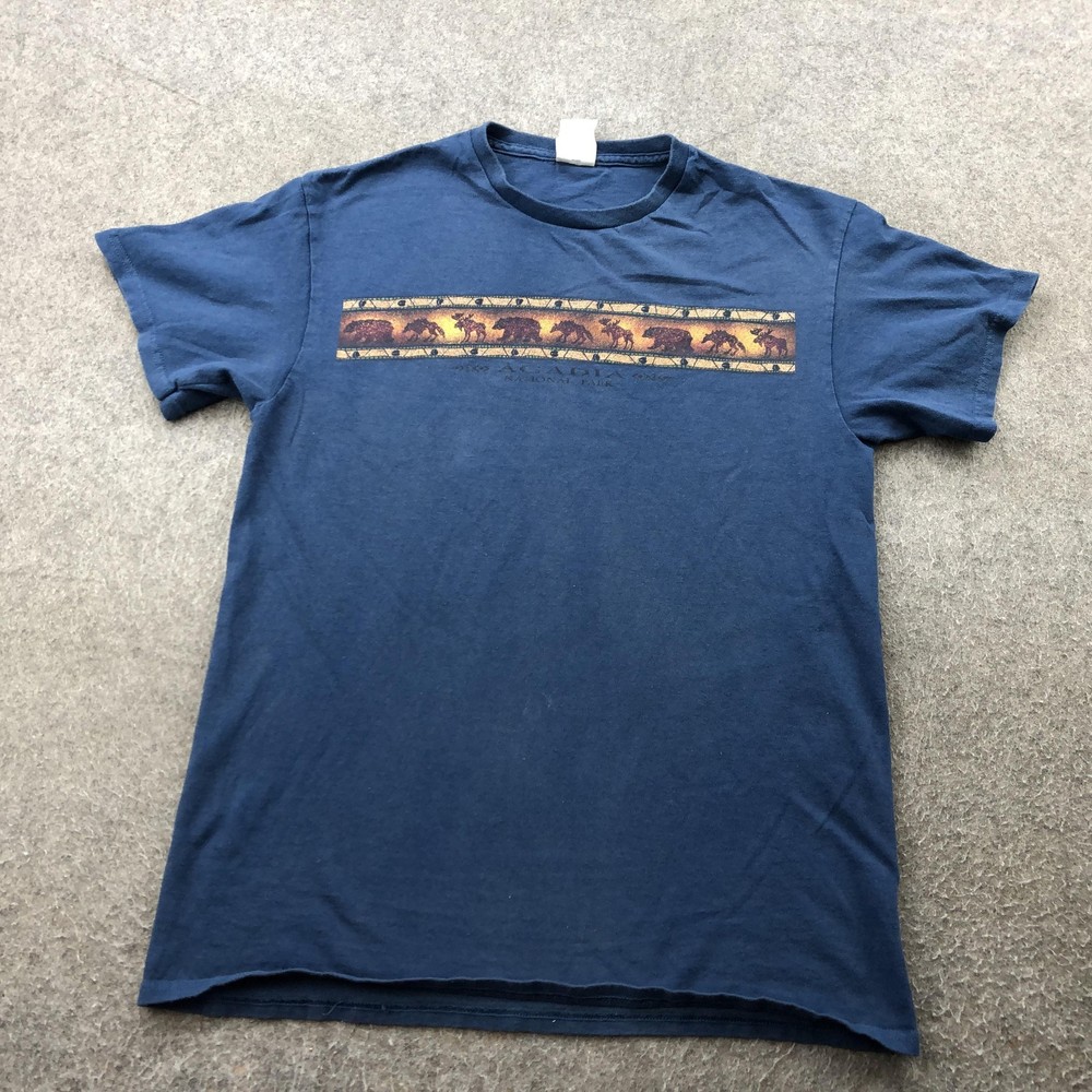 Acadia National Park Shirt Mens Medium Delta Pro Weight Moose Bear Graphic Tee-image