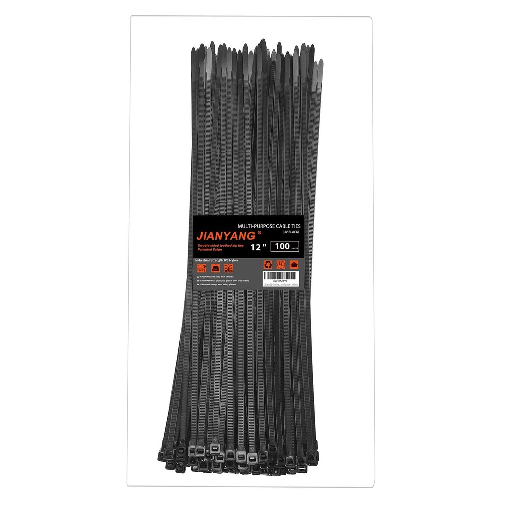 12 Inch Zip Ties Double Sided Toothed,100 LBS Tensile Strength Heavy Duty Cab...