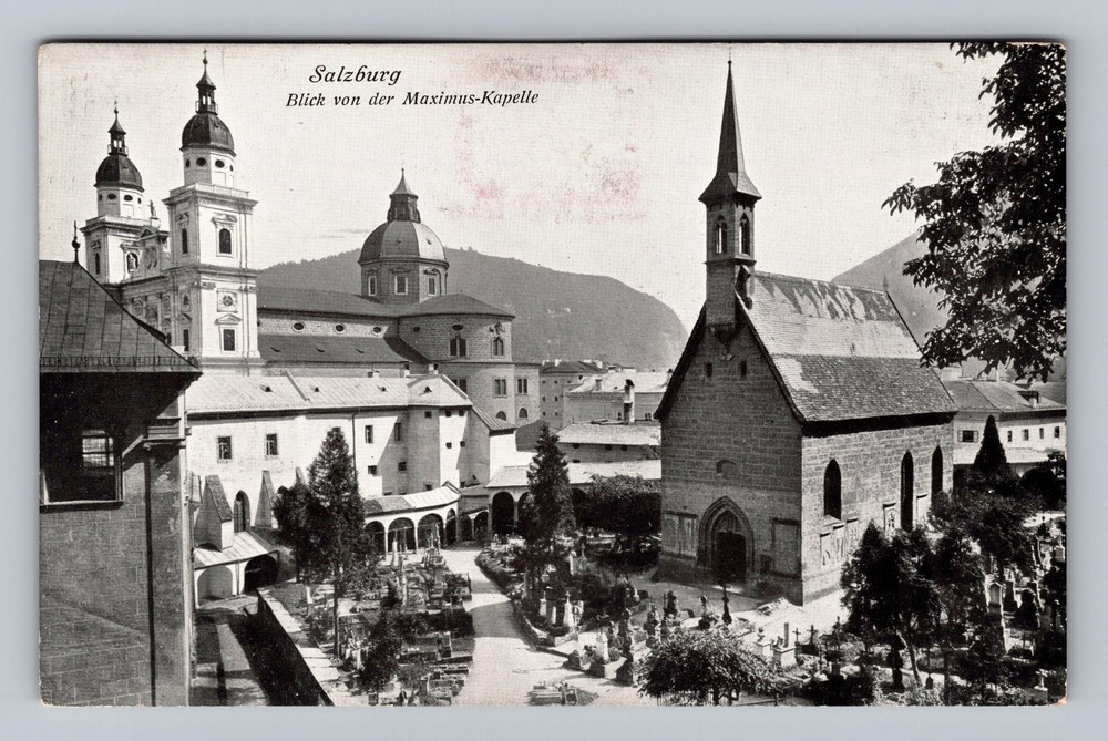 Austria- Salzburg Maximus Chapel Town View Souvenir Old Post Vintage Postcard