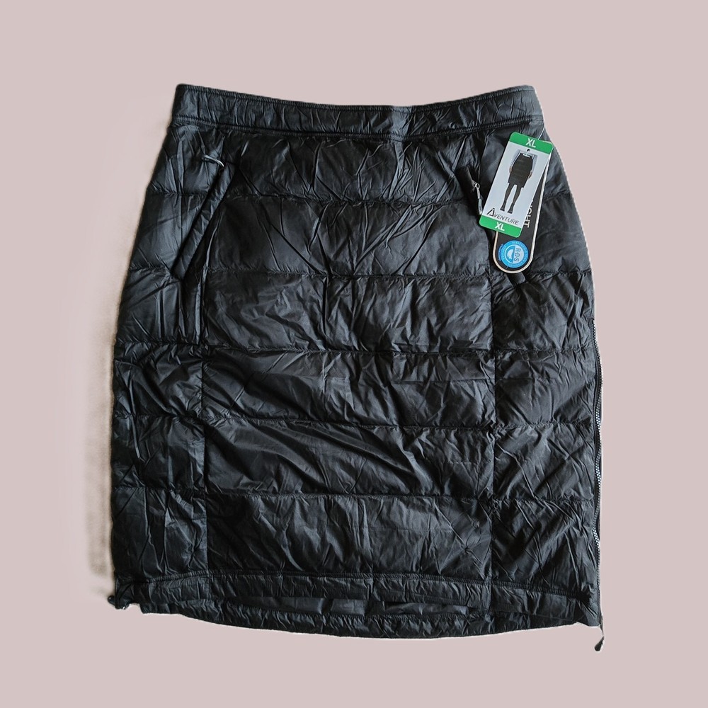 NWT 32 Degrees Heat Women’s Down Puffer Skirt Knee Length Size XL Black