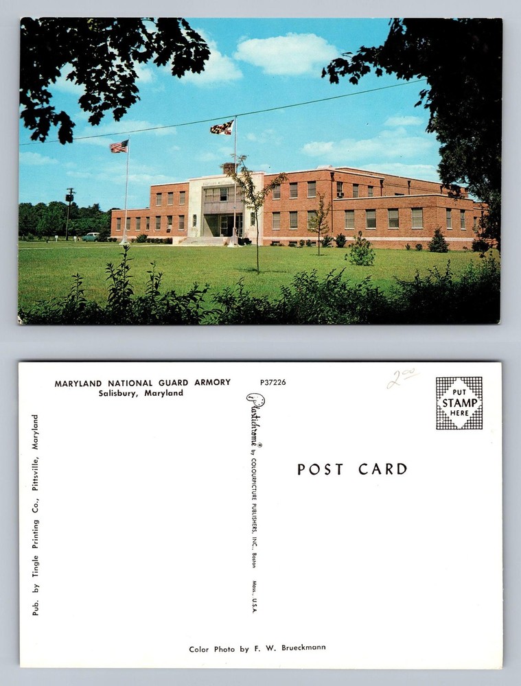 Salisbury, MD-Maryland, National Guard Armory Old View Vintage Postcard