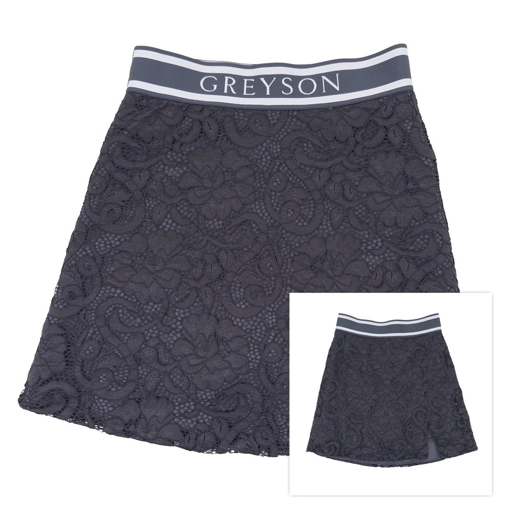 Greyson Lace Golf Skort Womens XS Gray Athletic Tennis Skirt Pickleball EUC
