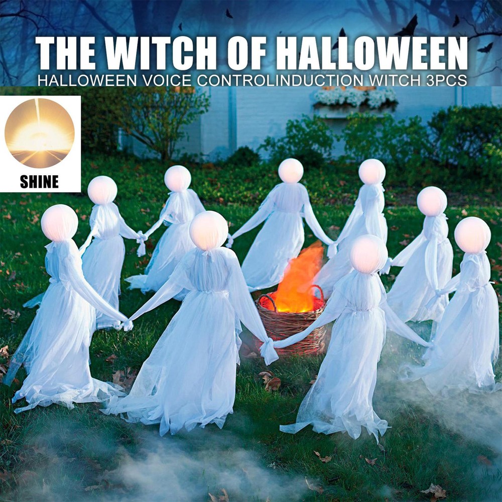 Halloween Animated Ghost With Scary Sound & Colorful Light Decorations For Home