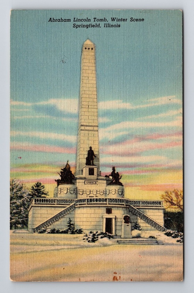 Springfield IL-Illinois, Abraham Lincoln Tomb, Vintage Postcard