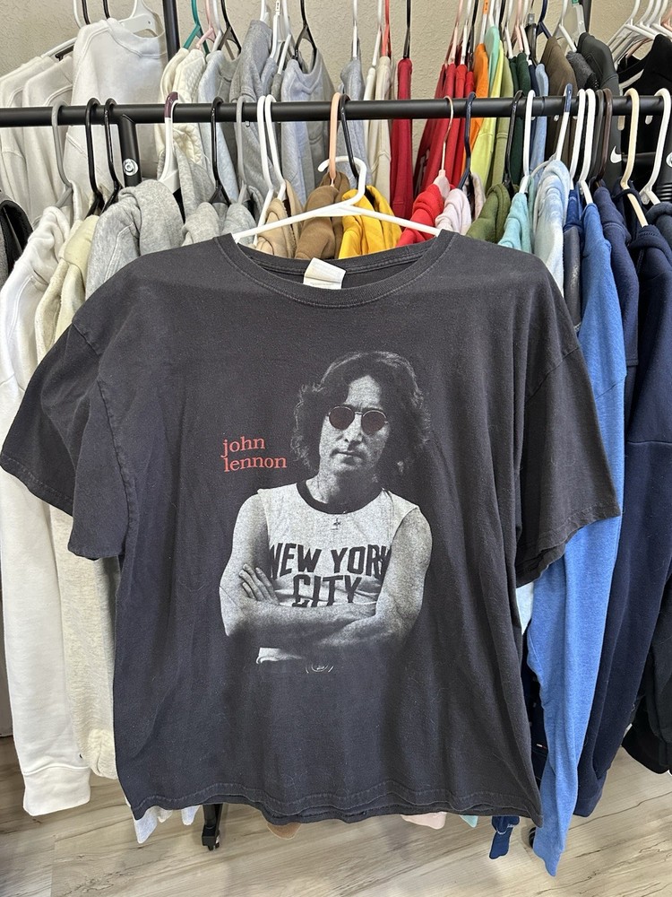 Vintage 90s John Lennon New York City Tee Shirt The Beatles Size XL