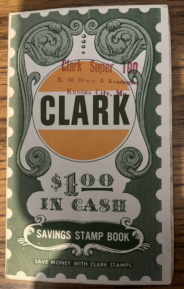 Vintage Clark Super 100 Savings Stamp Book Kansas City Mo. A2142