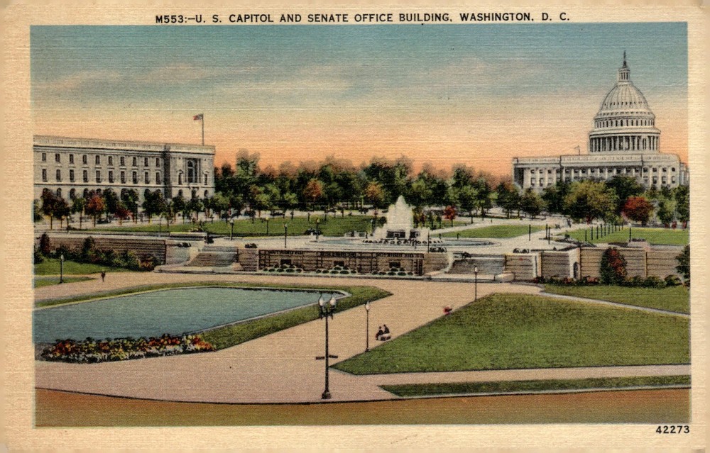 1941 U.S. Capitol Senate Office Building Washington DC Linen Postcard