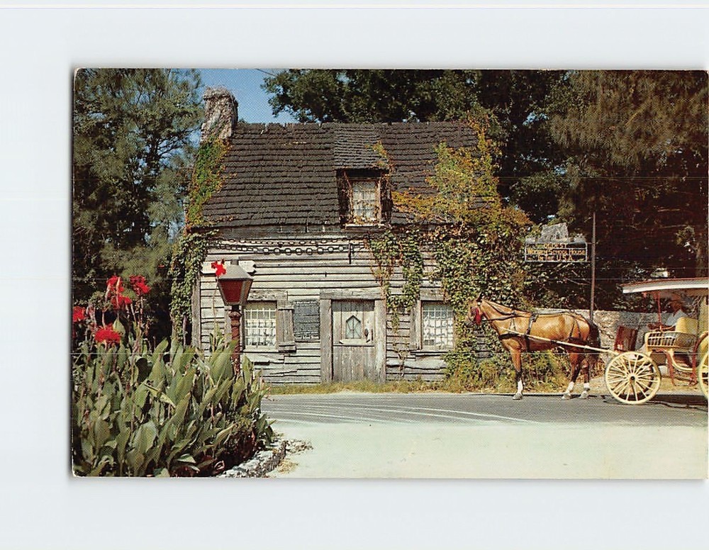 Postcard Oldest Wooden School House St. Augustine Florida USA