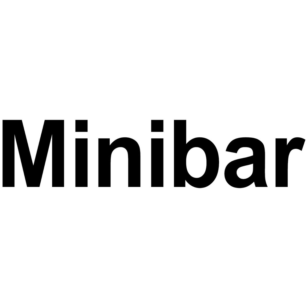Sticker Minibar 7 7/8in Black Tattoo Deco Foil Lettering Kitchen Fridge