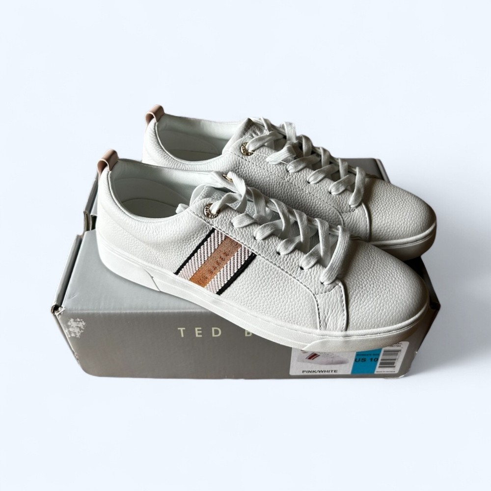 Ted Baker London Lornie Platform Women's Sneakers Leather Pink White Size 10