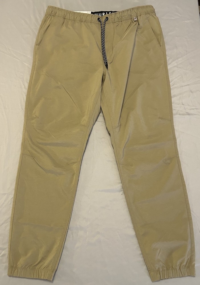 (NWT) Hurley Pacer Stretch Twill Jogger Pants Men’s XXL Tan Tapered Fit
