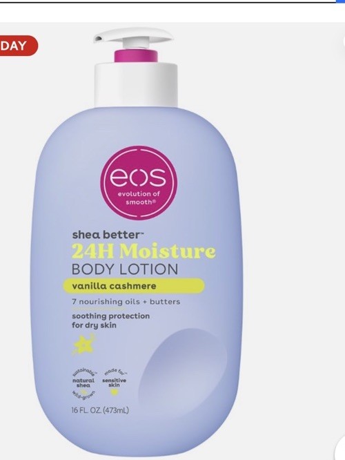 Eos Shea Better 24H Moisture Hydrating Body Lotion Vanilla Cashmere 16 fl oz