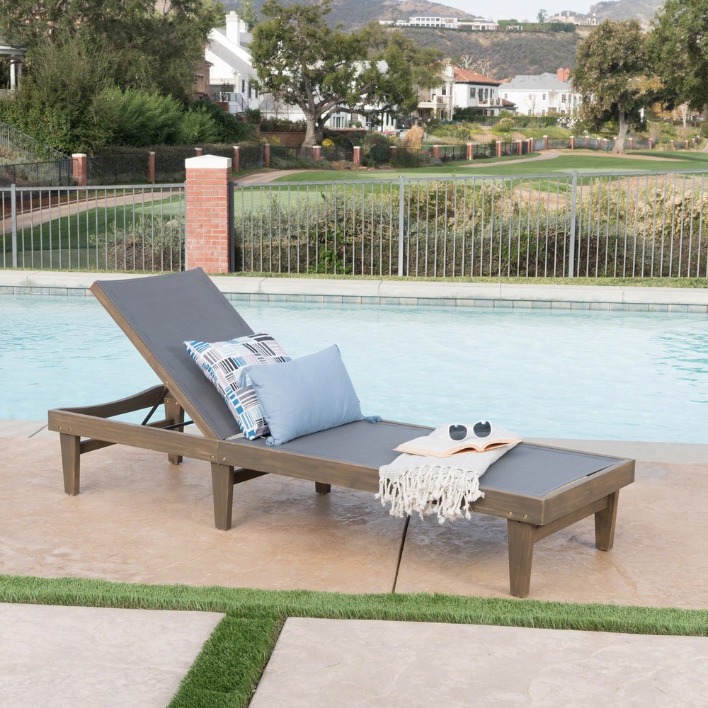 Dark Grey Mesh Summerland Chaise Lounge with Comfortable Design