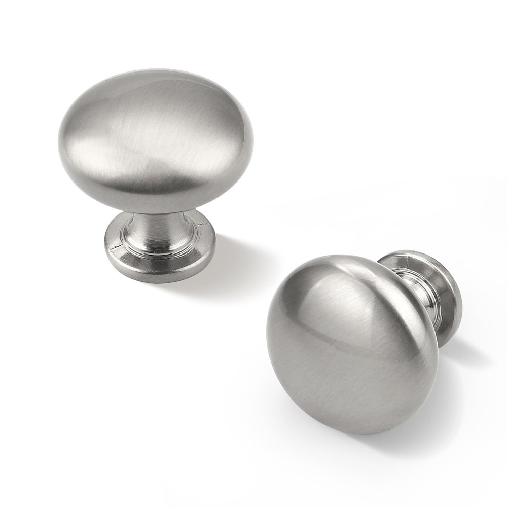 10 Pack Cabinet Satin Nickel Kitchen Knobs - 1 1/4 Inch Round Drawer Handles