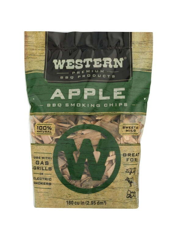 Western Premium BBQ Products Apple BBQ Smoking Chips, 180 cu in