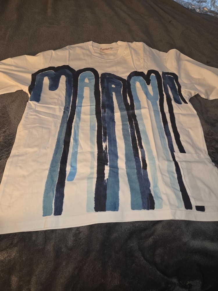 marni men dripping logo tshirt size 52
