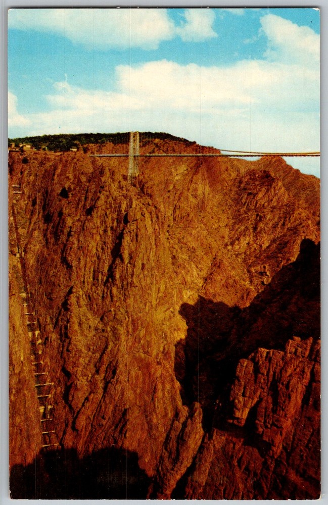 Vtg Postcard Royal Gorge Suspension Bridge Canon City, Colorado 1950s
