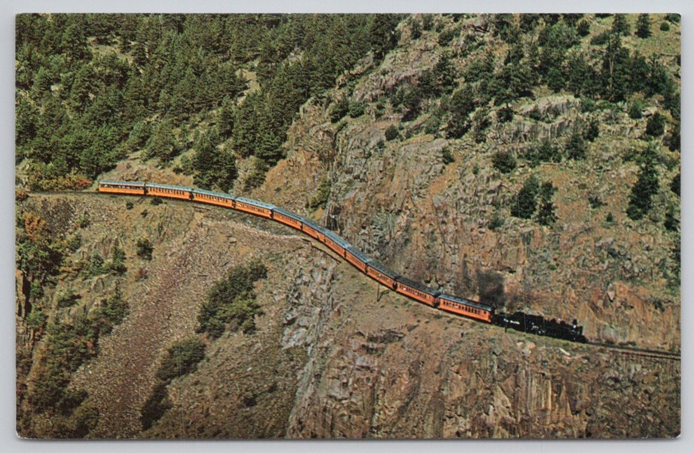 Denver & Rio Grande Railroad Narrow Gauge Train Durango Silverton CO Postcard