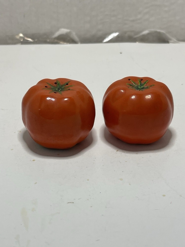 50s Vintage Japan Red Tomato Salt and Pepper Shaker Set