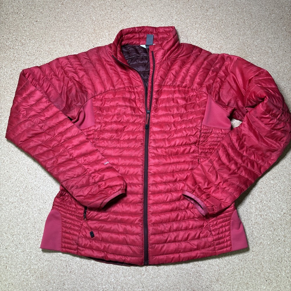 Eddie Bauer Down Puffer Jacket Womens Small Red First Ascent Stormdown 800 H2