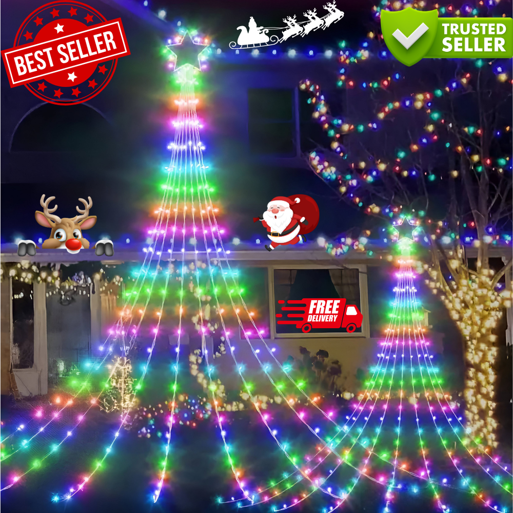 16.4ft*11 Strip Smart LED Show Christmas Tree Outdoor Home Yard Decor Multicolor