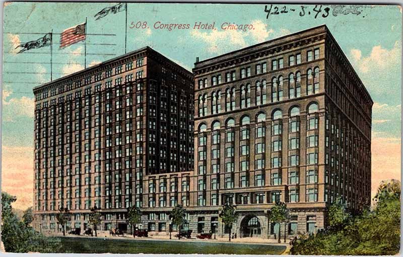 Postcard HOTEL SCENE Chicago Illinois IL m/09 AL2459