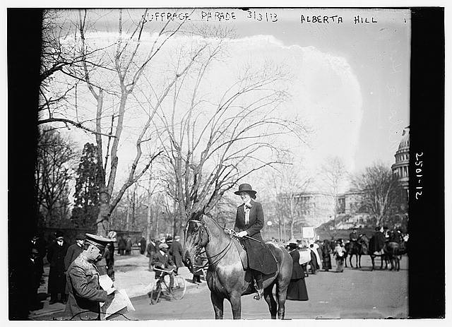Woman Suffrage Parade,Alberta Hill,Washington,DC,March 3,1913,horseback