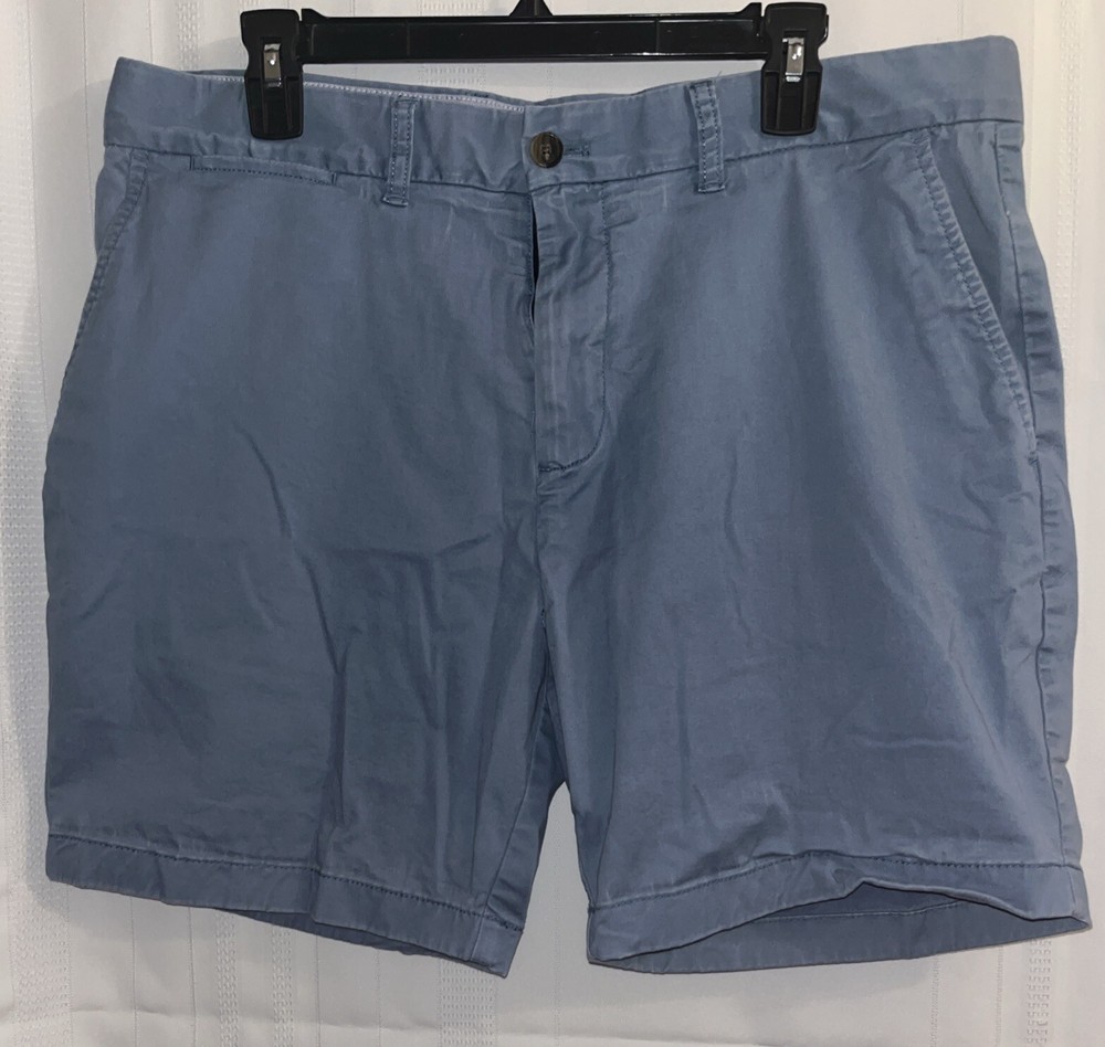 Tommy Hilfiger Men's Classic Blue Chino Shorts with Slash Pockets and Zip Fly Size 36