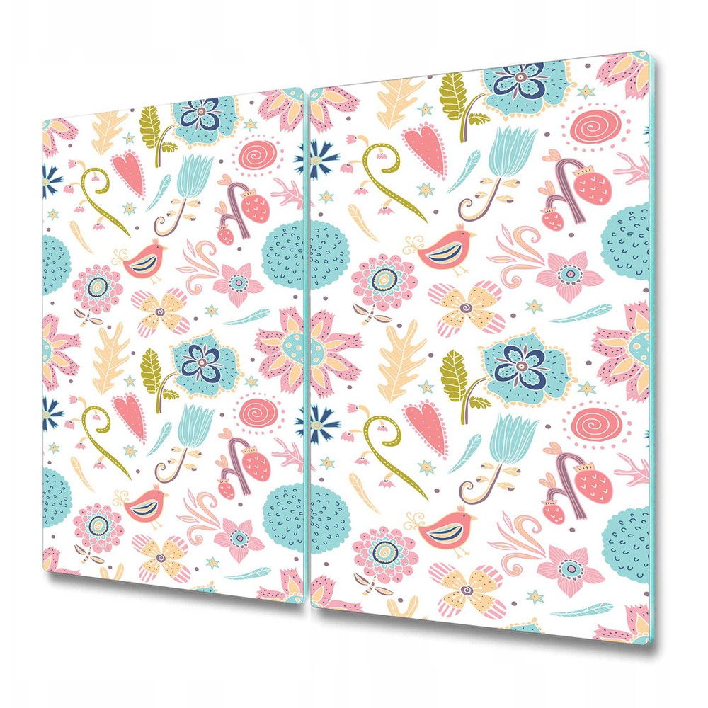 Tempered Glass Bread Board Worktop Saver Vibrant Colourful Pastel 2x30x52