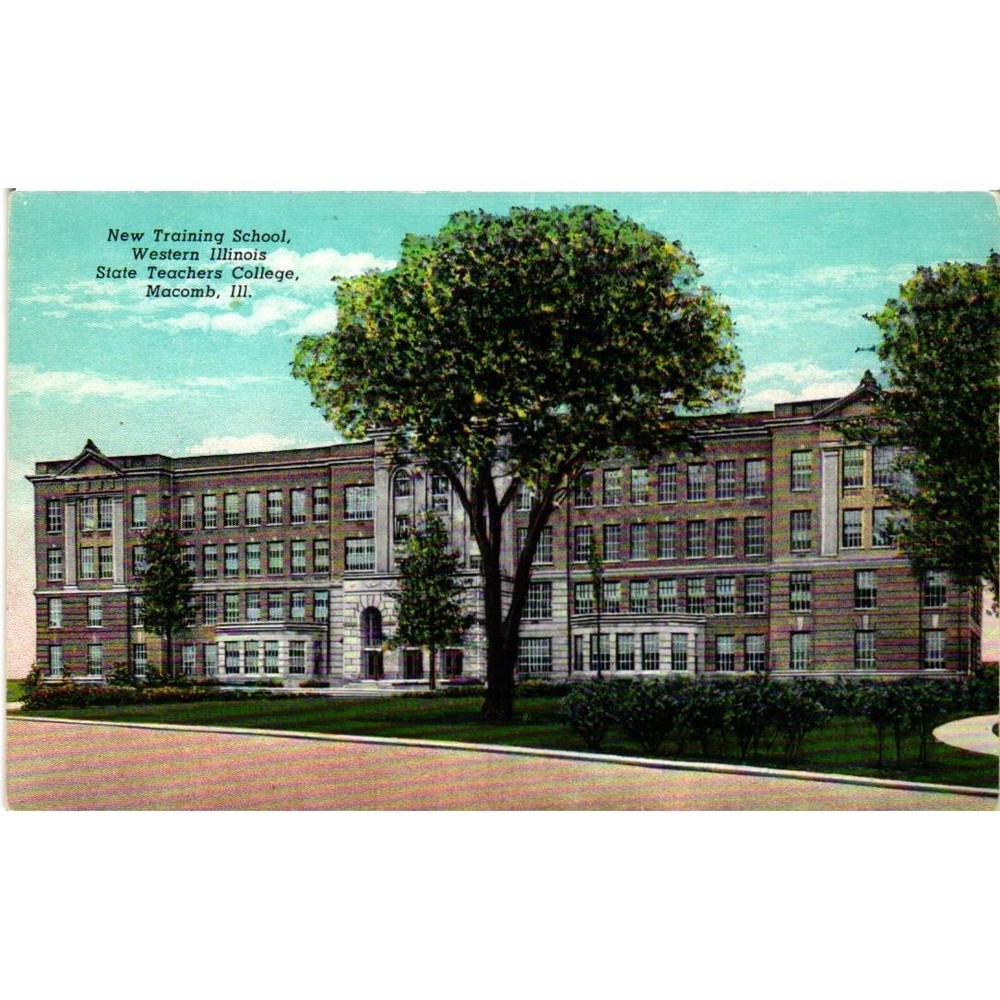 Vintage Western Illinois State Teachers College Macomb IL Postcard New Training
