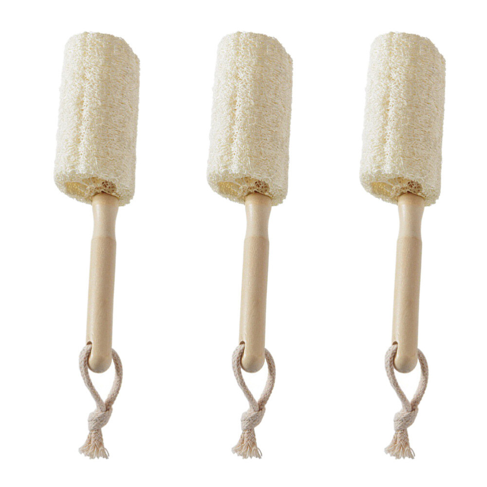 3-Pack Baby Bottle Loofah Brush for Eco-Friendly Household Cleaning