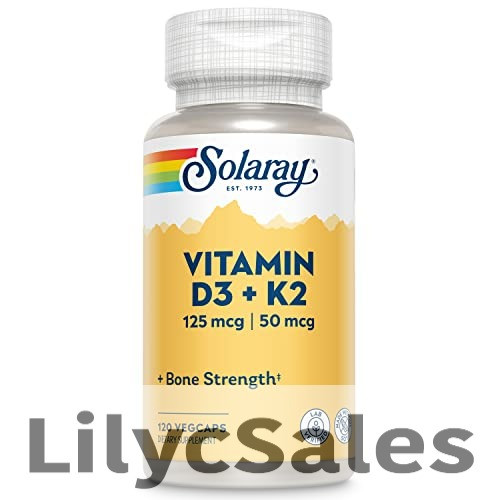 SOLARAY Vitamin D3 K2 Bone Health and Immune Support 120ct