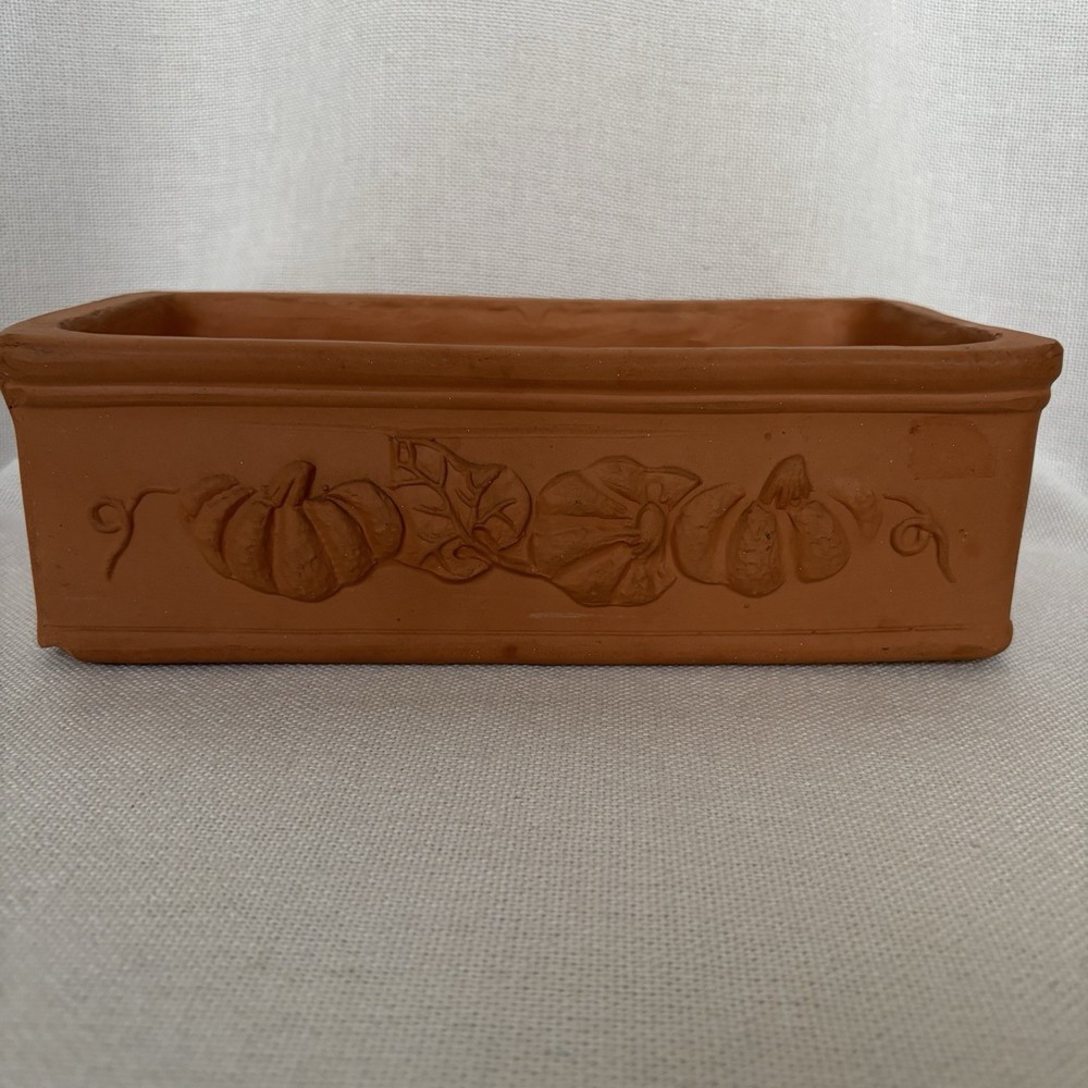 Abruzzo Vasi Terra Cotta Planter Vintage Ceramic Rectangle, Made in Italy-image