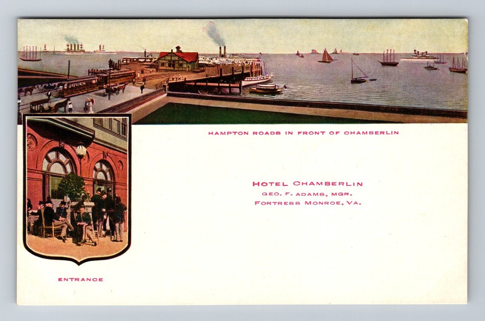 Fortress Monroe, VA-Virginia, Hotel Chamberlin Hampton Roads Vintage Postcard