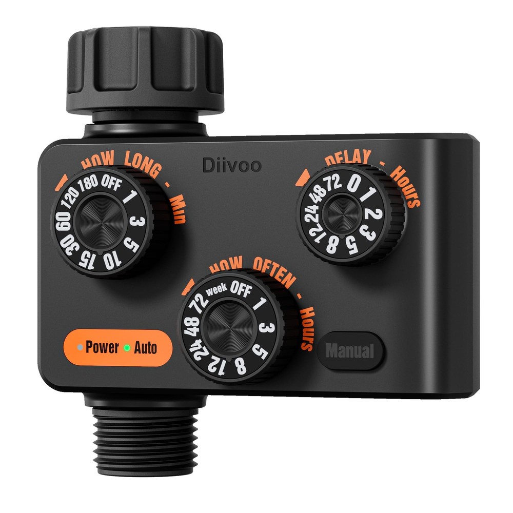 Water Timer for Garden Hose, 3-Dial Rotation Sprinkler Timer for Lawn,