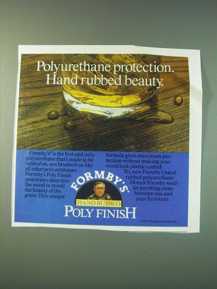 1988 Formby's Hand Rubbed Poly Finish Ad - Polyurethane protection
